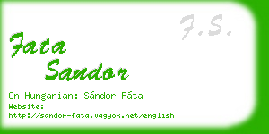 fata sandor business card